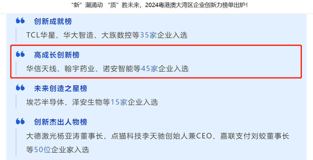 江南体育平台官方网站-江南(中国)入选粤港澳大湾区企业创新力榜单